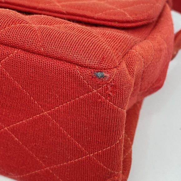 Chanel Matelasse Handbag Double-Face Cotton Red Silver Hardware Pre-Owned Women' - Picture 6 of 16